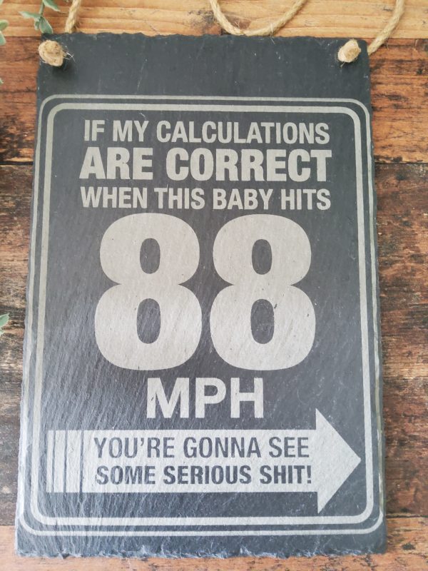88 miles per hour wall hanging