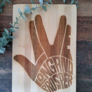 Trek inspired wooden chopping board