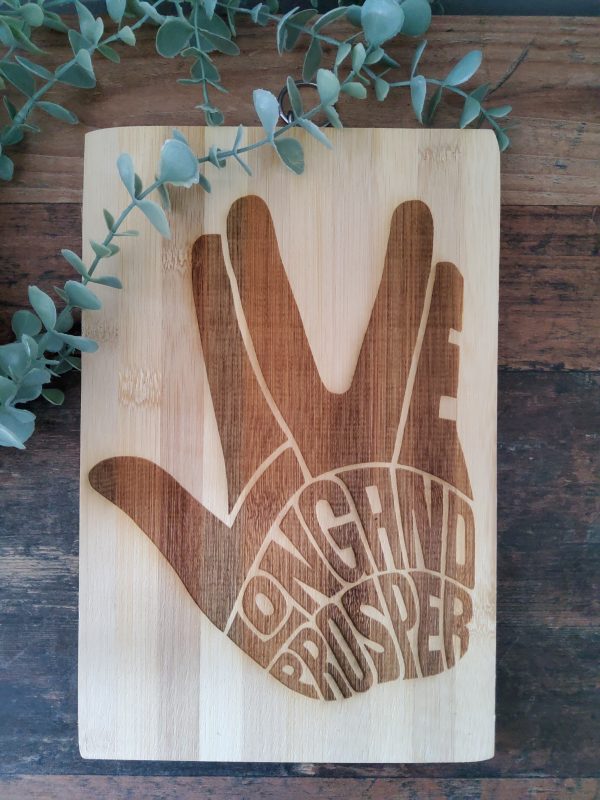 Trek inspired wooden chopping board